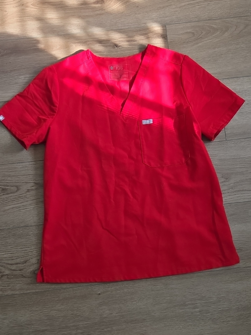 Figs Red Scrub Top